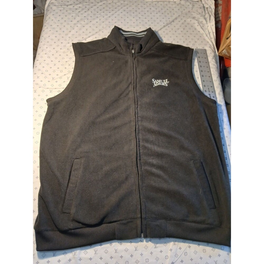 Samuel Adams Boston Beer Men’s Black Full zip Fleece Vest W/pockets XXL